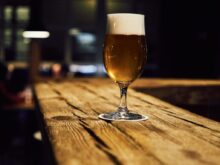 clear footed drinking glass