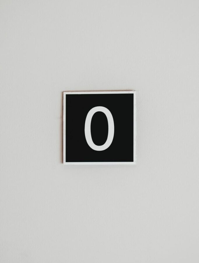 number Zero wall signage