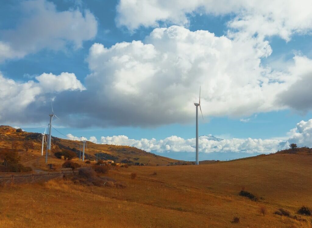 white wind turbine